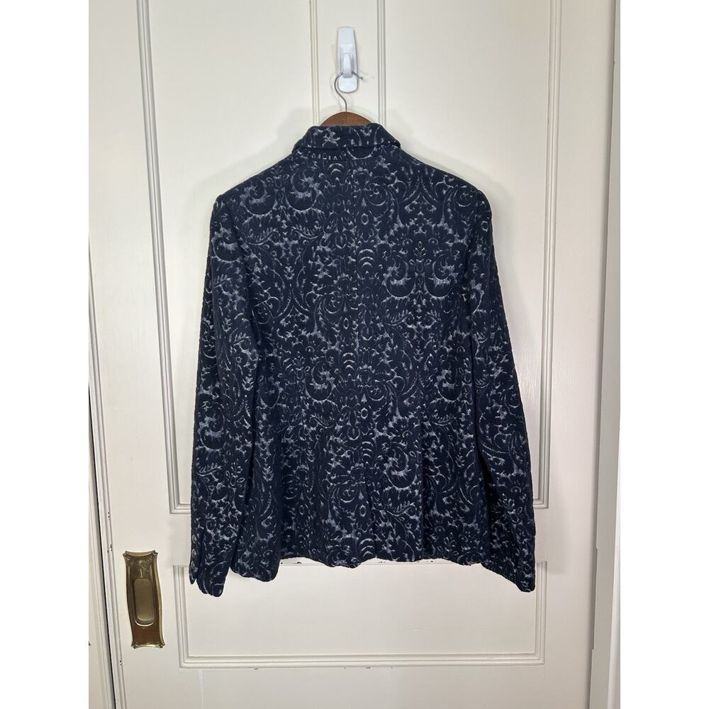 Cabi Jacquard Textured Blazer Womens Size 12 Blue Classic Career Preppy - Picture 3 of 9